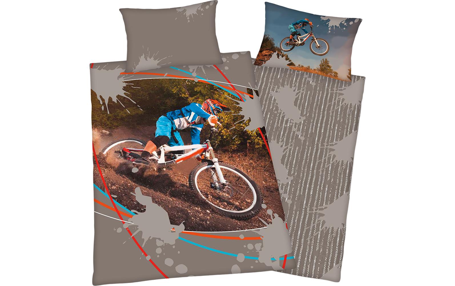 Herding Kinderbettwäsche »Mountainbike 160 x 210 cm + 65 x 100 cm« Herding Kinderbettwäsche »Mountainbike 160 x 210 cm + 65 x 100 cm« von Herding