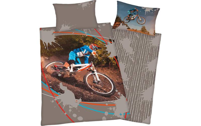 Herding Kinderbettwäsche »Mountainbike 160 x 210 cm + 65 x 100 cm« von Herding