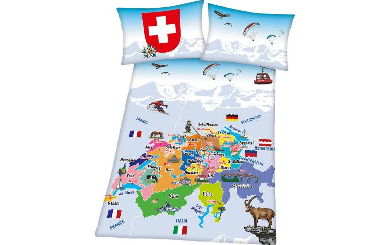 Herding Kinderbettwäsche »Schweiz 160 x 210 cm + 65 x 100 cm« von Herding