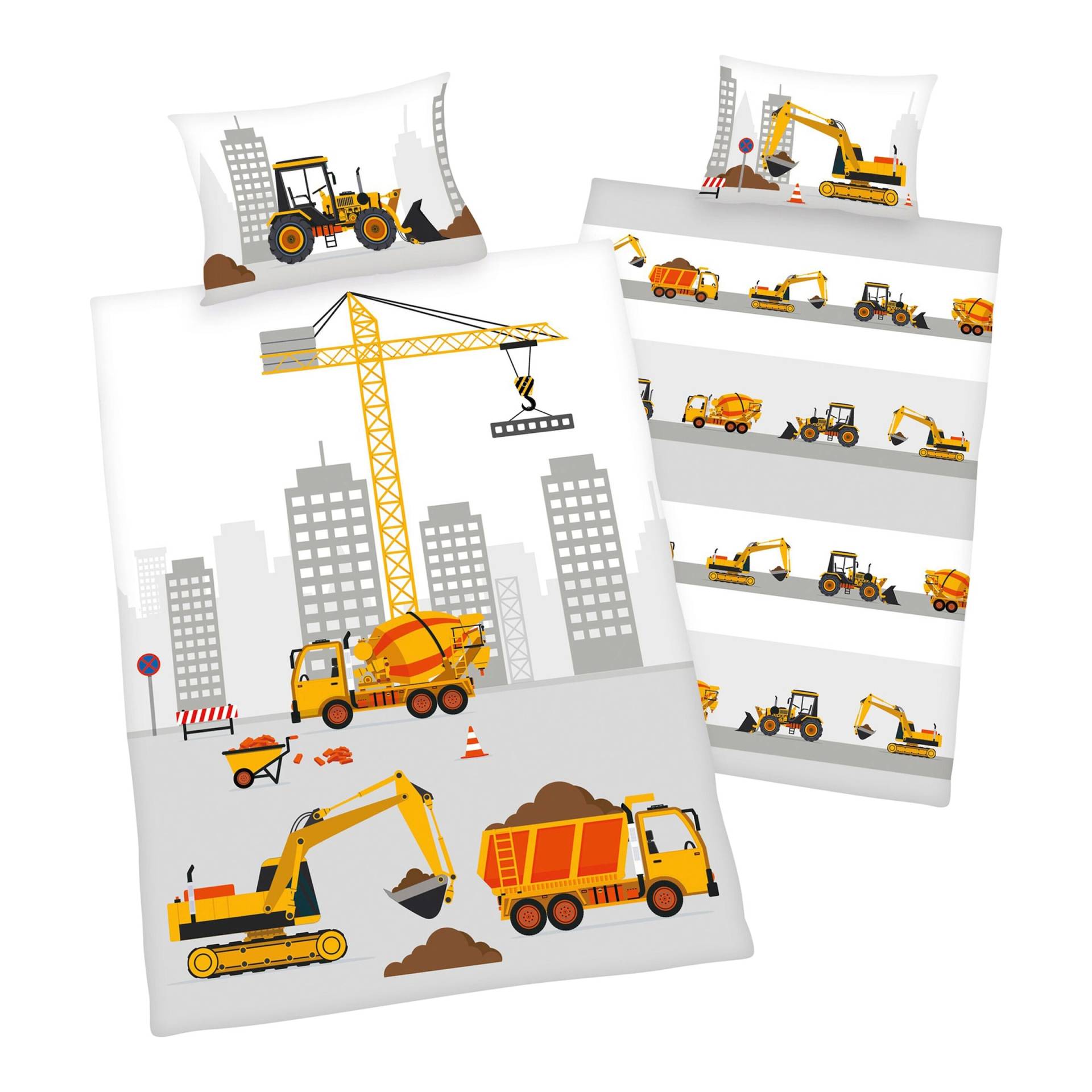 Renforcé Wende-Bettwäsche Baustelle 40x60 / 100x135 cm Renforcé Wende-Bettwäsche Baustelle 40x60 / 100x135 cm von Baby Best