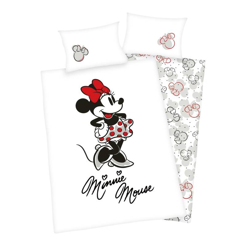 Renforcé Wende-Bettwäsche Minnie Mouse 40x60 / 100/135 cm von Herding