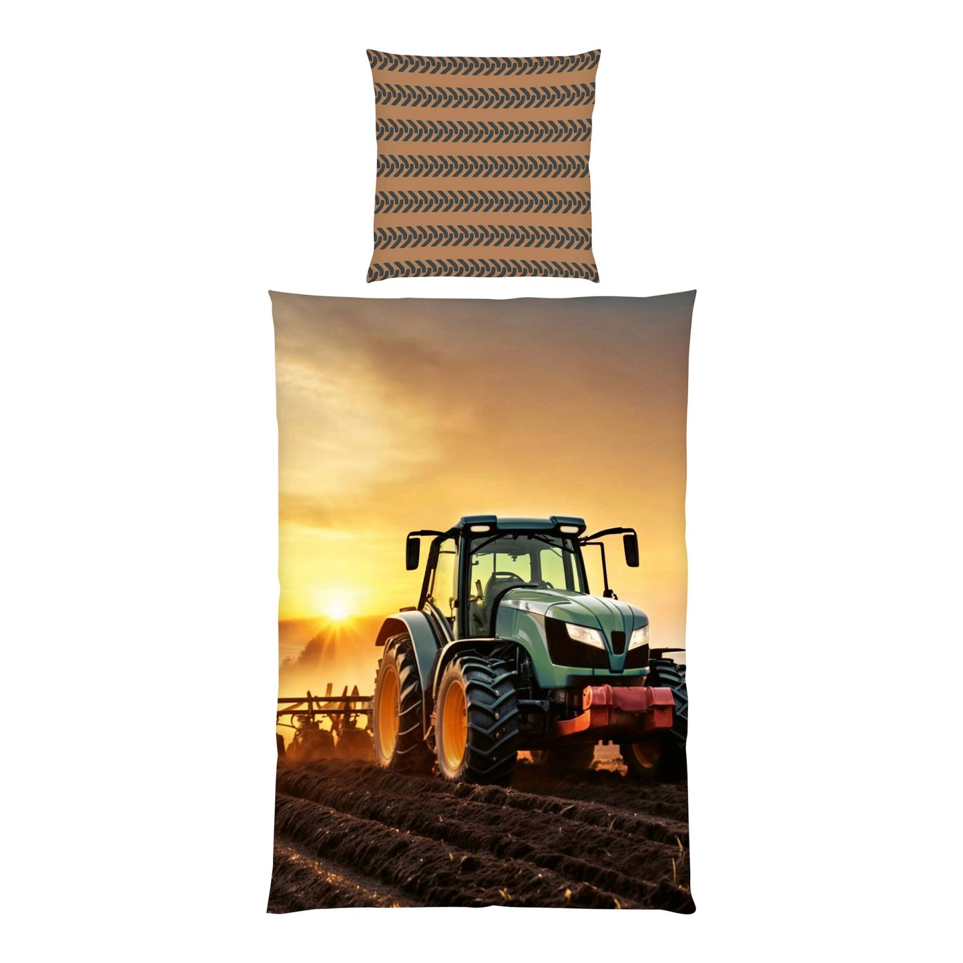 Renforcé Wende-Bettwäsche Traktor 80x80 / 135x200 cm Renforcé Wende-Bettwäsche Traktor 80x80 / 135x200 cm von Herding