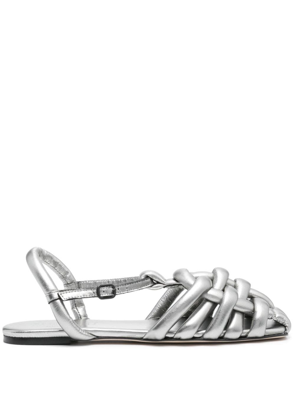 Hereu Cabersa Metallic leather sandals - Grey von Hereu