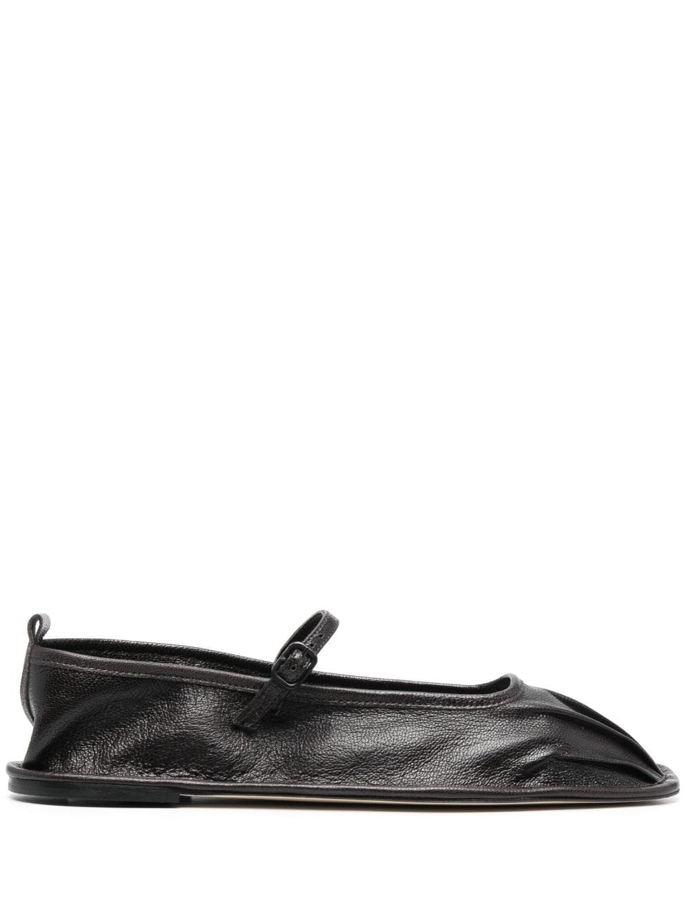 Hereu Dansa square-toe leather ballerinas - Black von Hereu