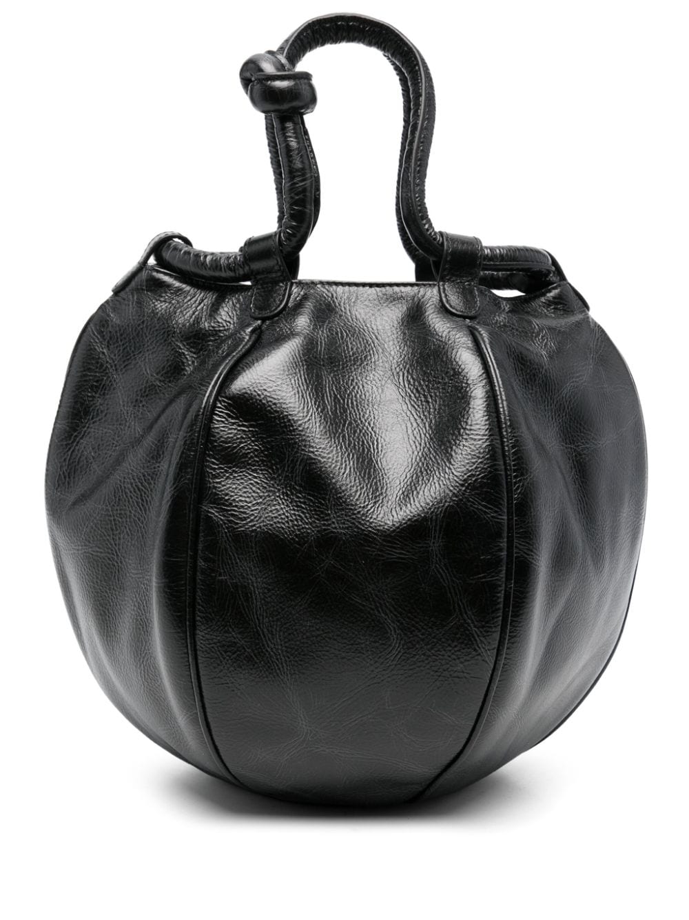 Hereu Globul Distressed leather tote bag - Black von Hereu