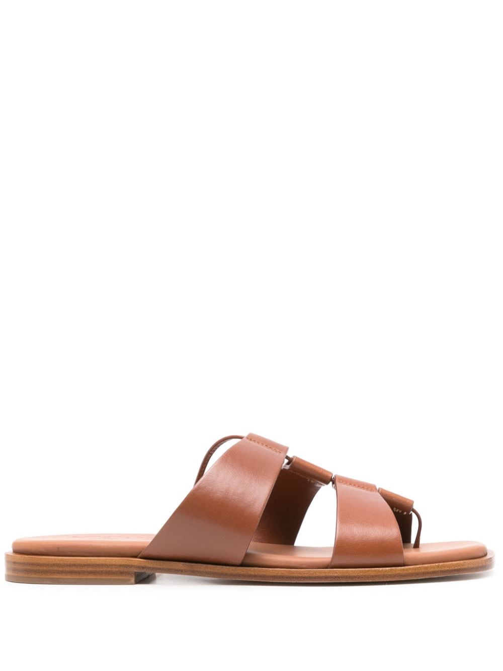 Hereu Lina leather slides - Brown von Hereu