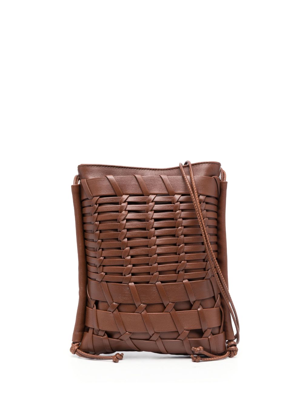 Hereu Trena interwoven leather bag - Brown