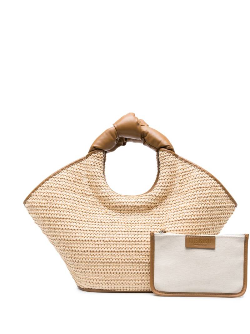 Hereu twisted-handle raffia tote bag - Neutrals von Hereu