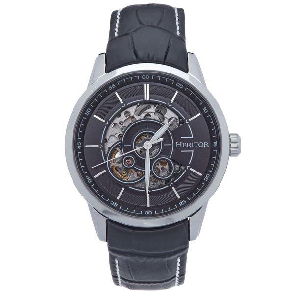 Davies Halbskelett-lederarmbanduhr Herren Silber ONE SIZE von Heritor Automatic