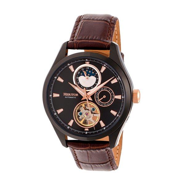 Sebastian Semi-skelett-lederbanduhr Herren Braun ONE SIZE von Heritor Automatic