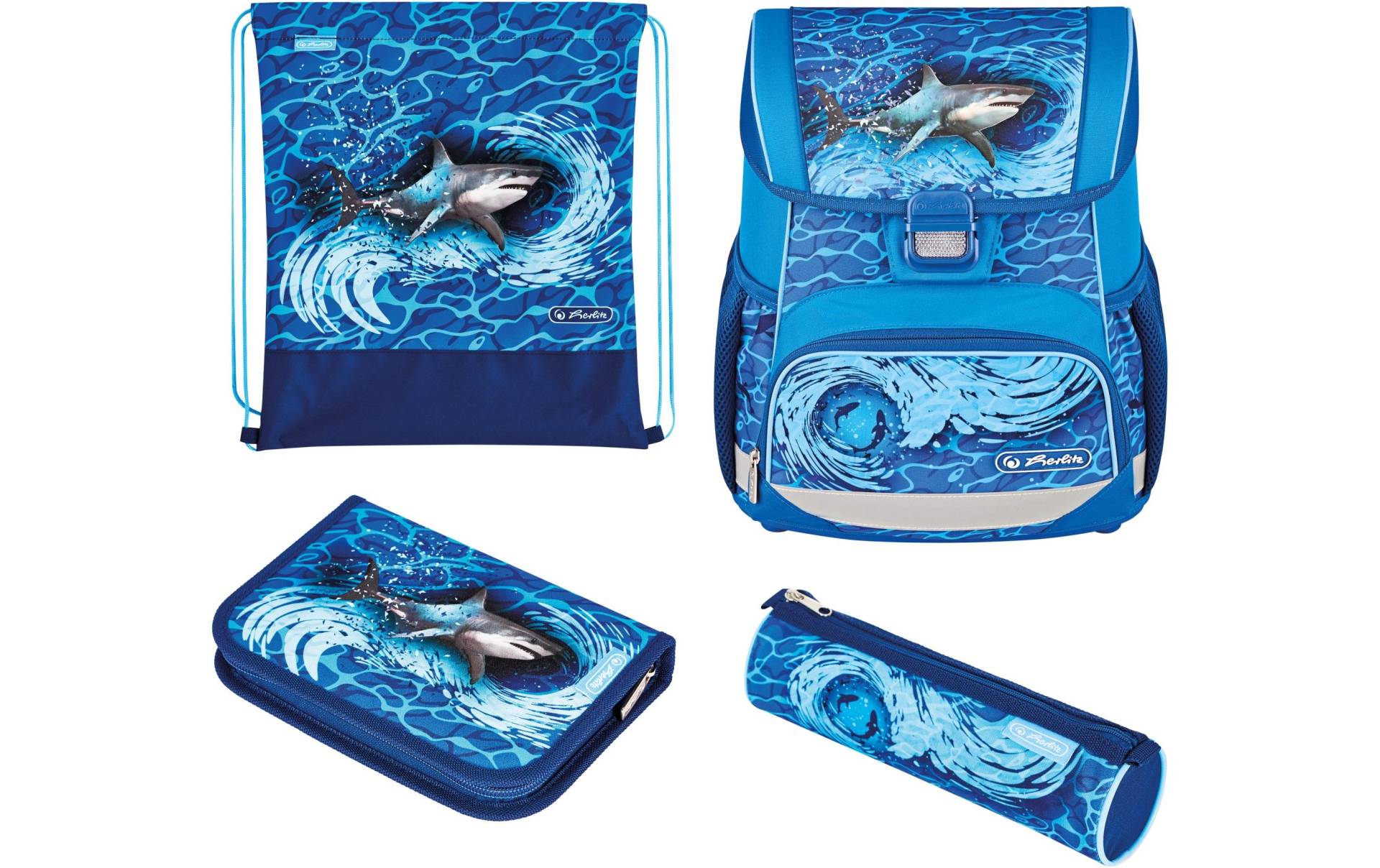 Herlitz Schulranzen »Schulthek Loop Plus Blue Shark« von Herlitz