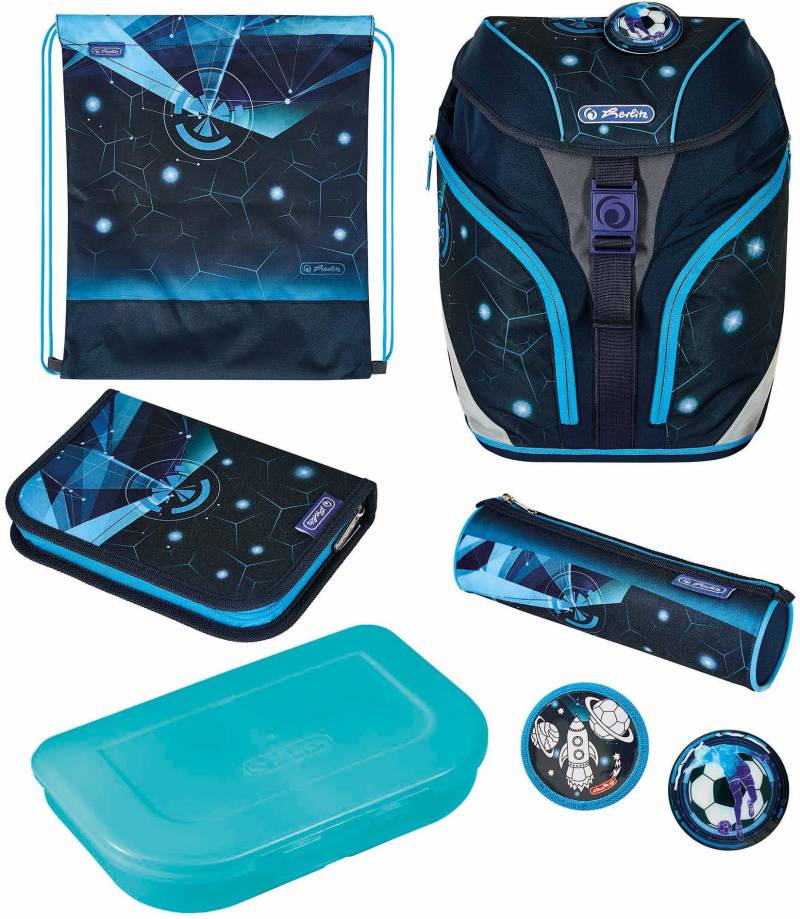 Herlitz Schulrucksack »SoftLight Plus, Space Boy«, Reflektoren-Floureszierende Flächen, mit 2 abnehmbaren Applikationen von Herlitz