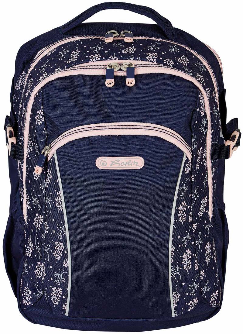 Herlitz Schulrucksack »Ultimate, Blossom«, Floureszierende Flächen-reflektierende Streifen auf den Schultergurten, enthält recyceltes Material (Global Recycled Standard) von Herlitz