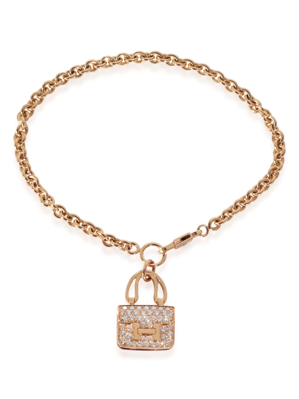 Hermès Pre-Owned 18kt rose gold Amulette Constance diamond bracelet - Pink von Hermès Pre-Owned