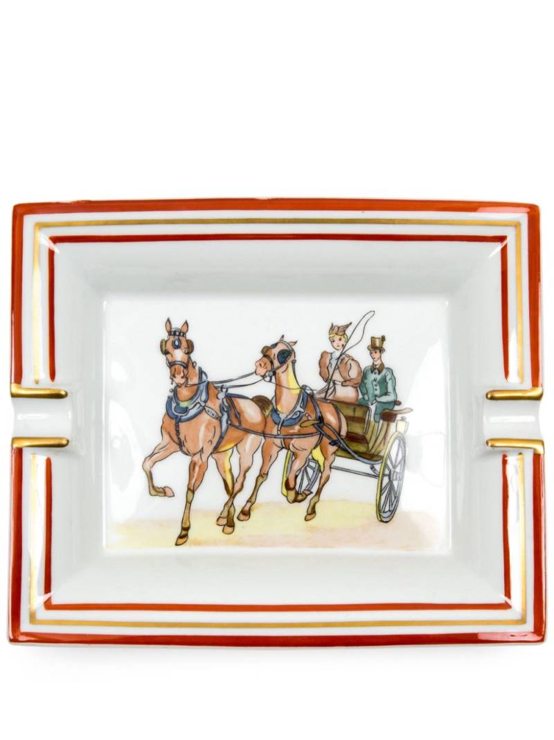 Hermès Pre-Owned 1980 Carriage Horse porcelain ashtray - White von Hermès Pre-Owned