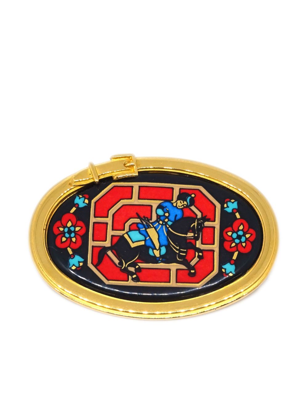 Hermès Pre-Owned 1990-2000s Cloisonne Ware brooch - Gold von Hermès Pre-Owned