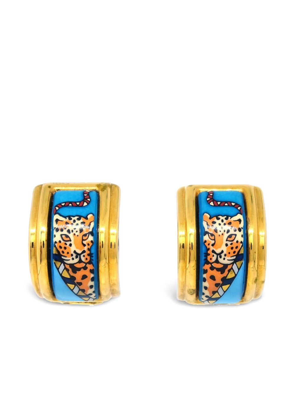 Hermès Pre-Owned 1990-2000s Cloisonne Ware clip-on earrings - Blue von Hermès Pre-Owned