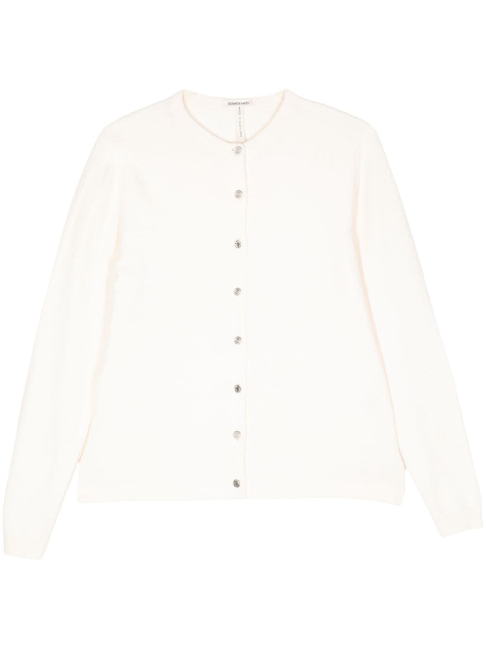 Hermès Pre-Owned 1990-2000s buttoned-up cashmere cardigan - White von Hermès Pre-Owned