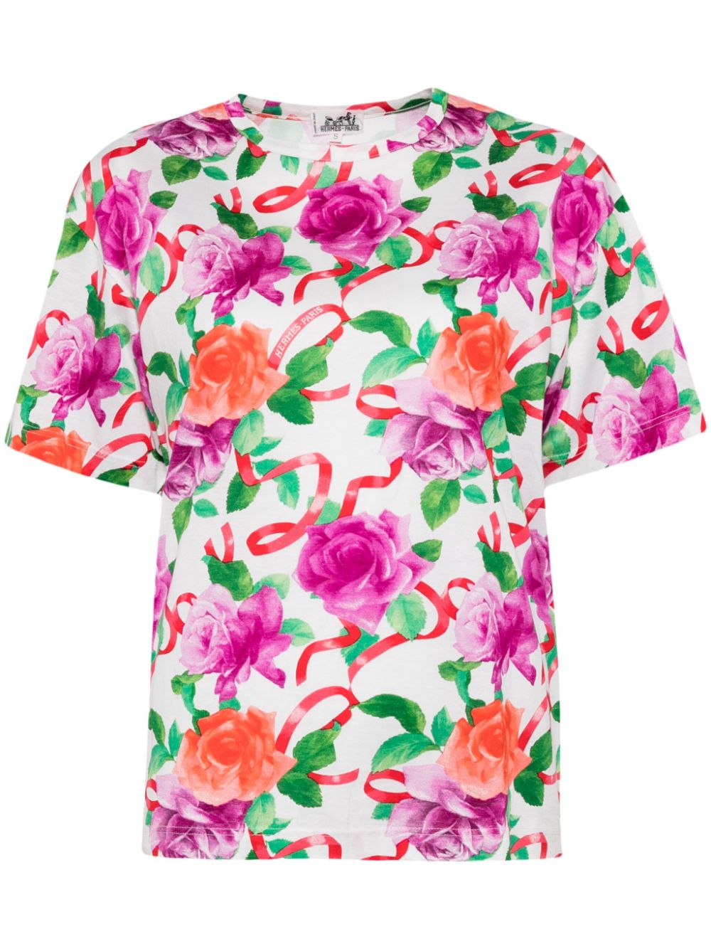 Hermès Pre-Owned 1990-2000s floral print short-sleeves T-shirt - Purple von Hermès Pre-Owned