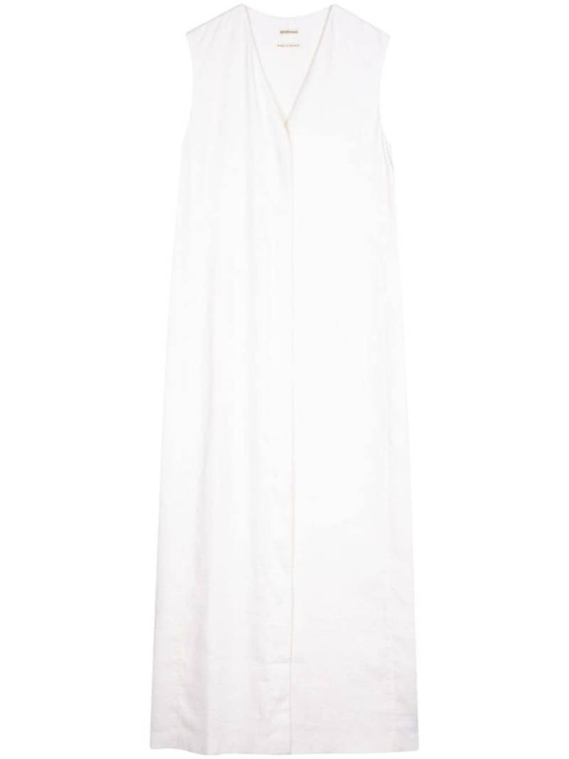 Hermès Pre-Owned 1990-2000s sleeveless linen maxi dress - Neutrals von Hermès Pre-Owned