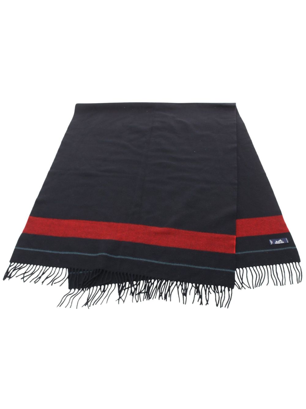 Hermès Pre-Owned 1990s fringed cashmere scarf - Black von Hermès Pre-Owned