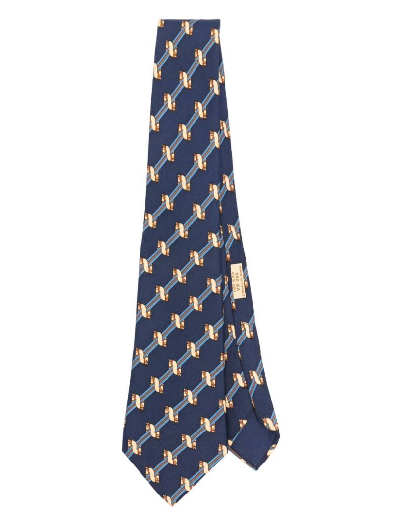 Hermès Pre-Owned 1990s mix-print tie - Blue von Hermès Pre-Owned