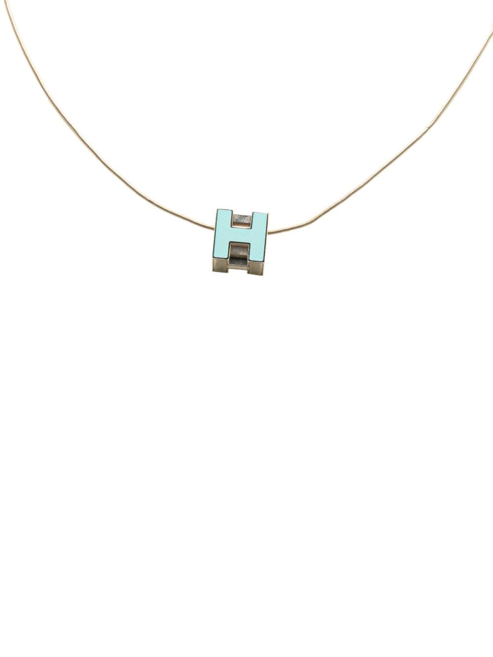 Hermès Pre-Owned 2000-2010 Cage dH Cube costume necklace - Blue von Hermès Pre-Owned