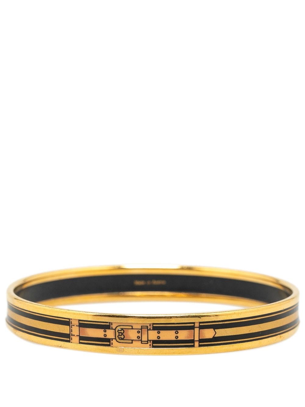 Hermès Pre-Owned 2000-2010 Narrow Belt Motif Enamel Bangle 65 costume bracelet - Gold von Hermès Pre-Owned