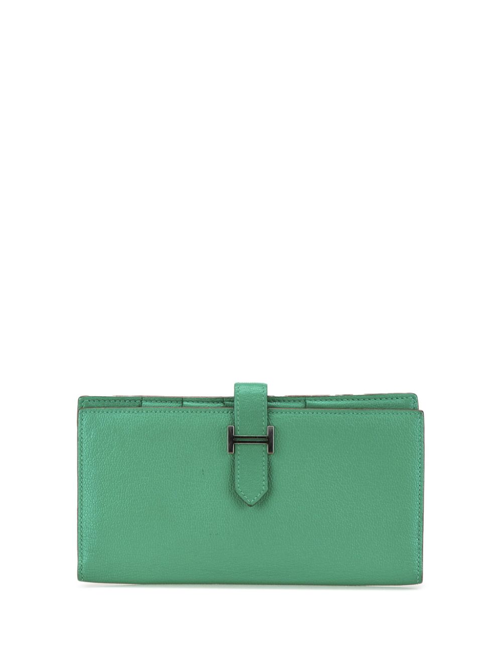 Hermès Pre-Owned 2000-2020 Chevre Mysore Bearn Wallet long wallets - Green von Hermès Pre-Owned