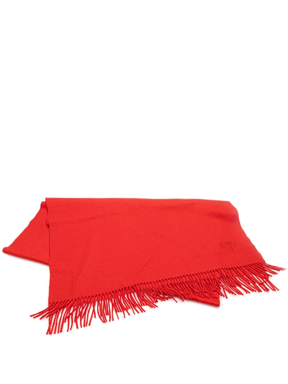 Hermès Pre-Owned 2000-2024 Cashmere Fringe Scarf scarves - Red von Hermès Pre-Owned