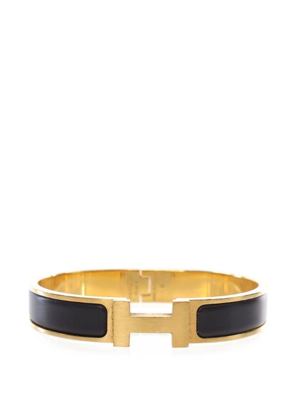 Hermès Pre-Owned 2000-2024 Narrow Enamel Clic HH T5 costume bracelet - Black von Hermès Pre-Owned