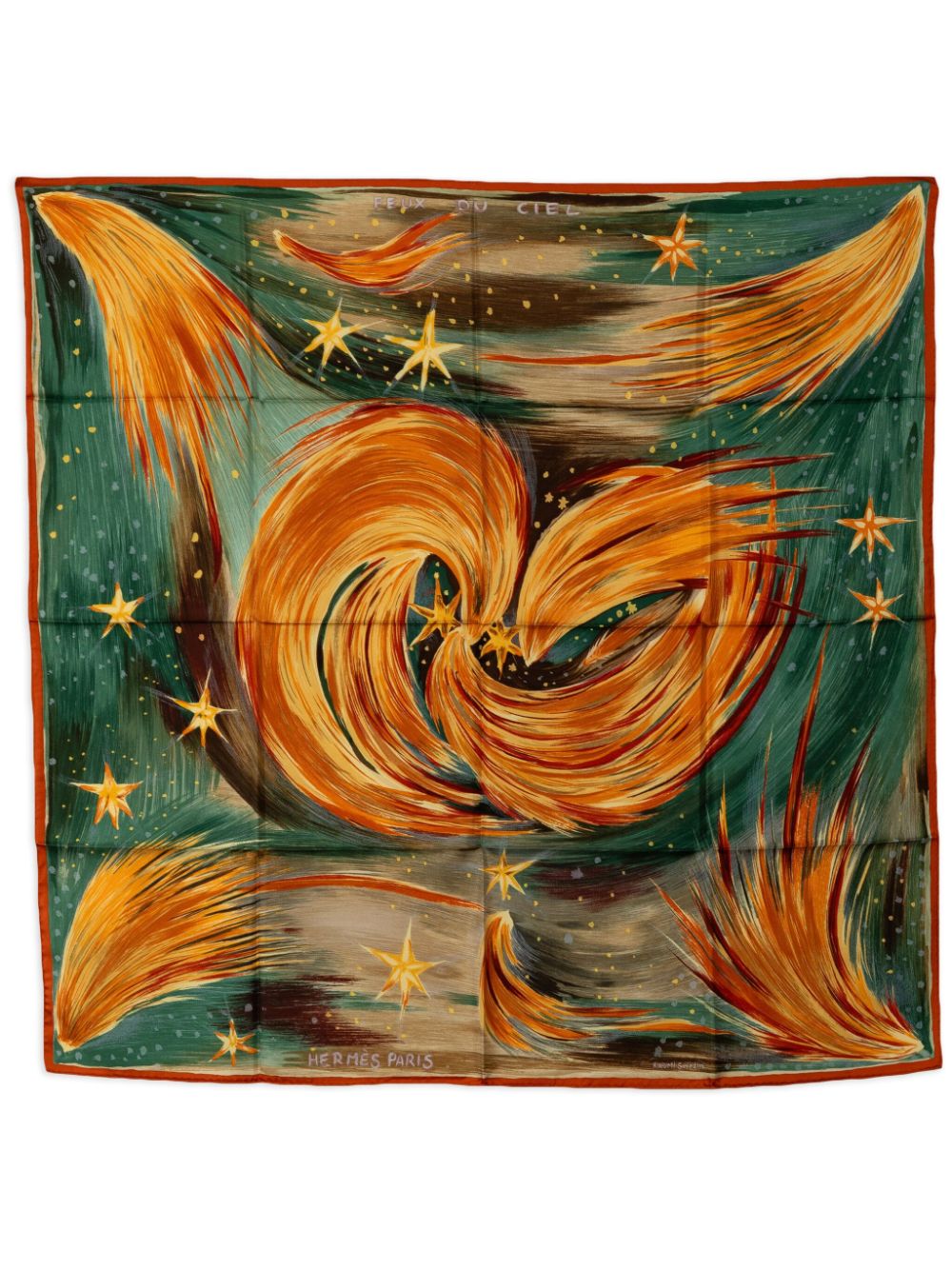 Hermès Pre-Owned 2000 Feux Du Ciel silk scarf - Green von Hermès Pre-Owned