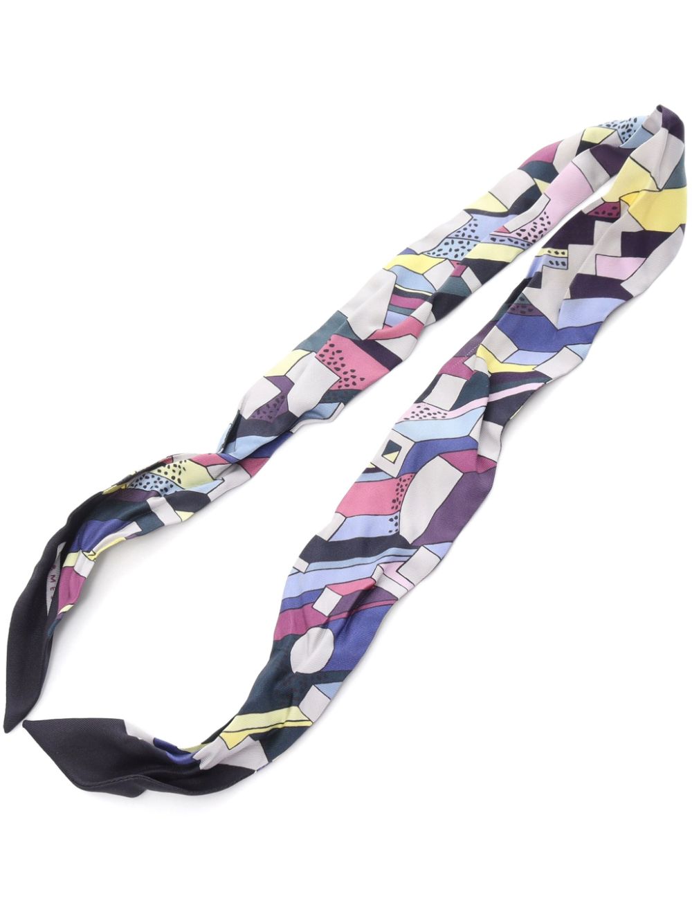 Hermès Pre-Owned 2000 Twilly On A Summer Day ribbon scarf - Black von Hermès Pre-Owned