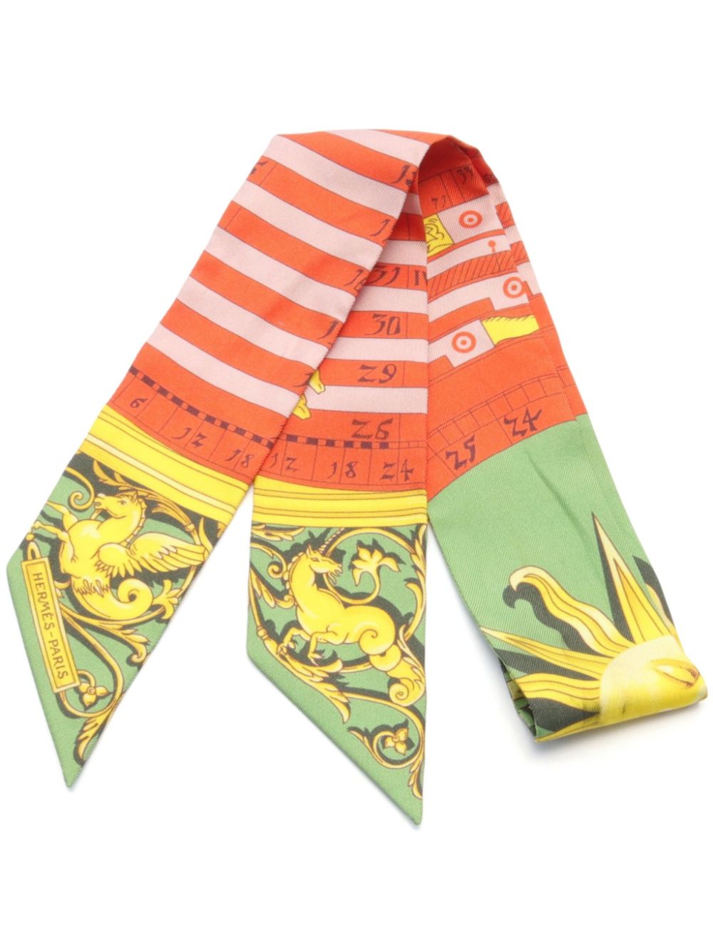 Hermès Pre-Owned 2000s Astrologie twilly silk scarf - Green von Hermès Pre-Owned