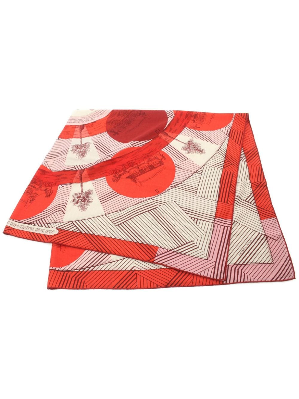 Hermès Pre-Owned 2000s Jeu des Omnibus Remix cashmere scarf - Red von Hermès Pre-Owned