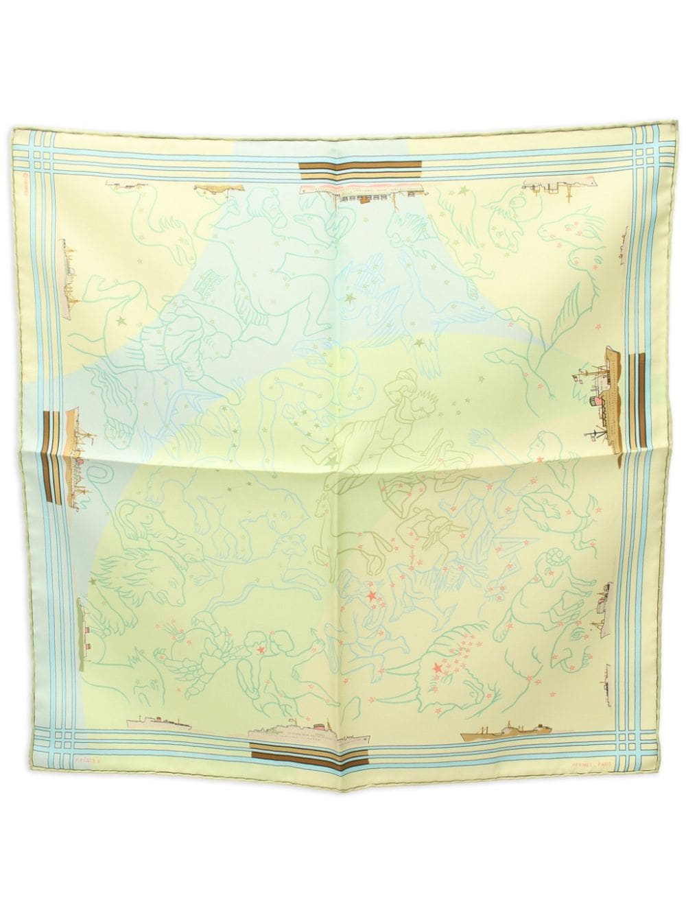 Hermès Pre-Owned 2000s Petit Carres 45 silk scarf - Yellow von Hermès Pre-Owned