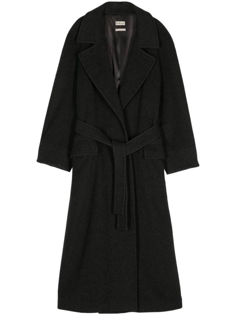 Hermès Pre-Owned 2000s felted belted midi coat - Grey von Hermès Pre-Owned