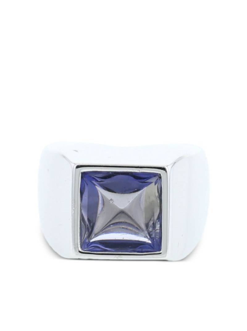 Hermès Pre-Owned 2000s signet cordierite ring - Silver von Hermès Pre-Owned