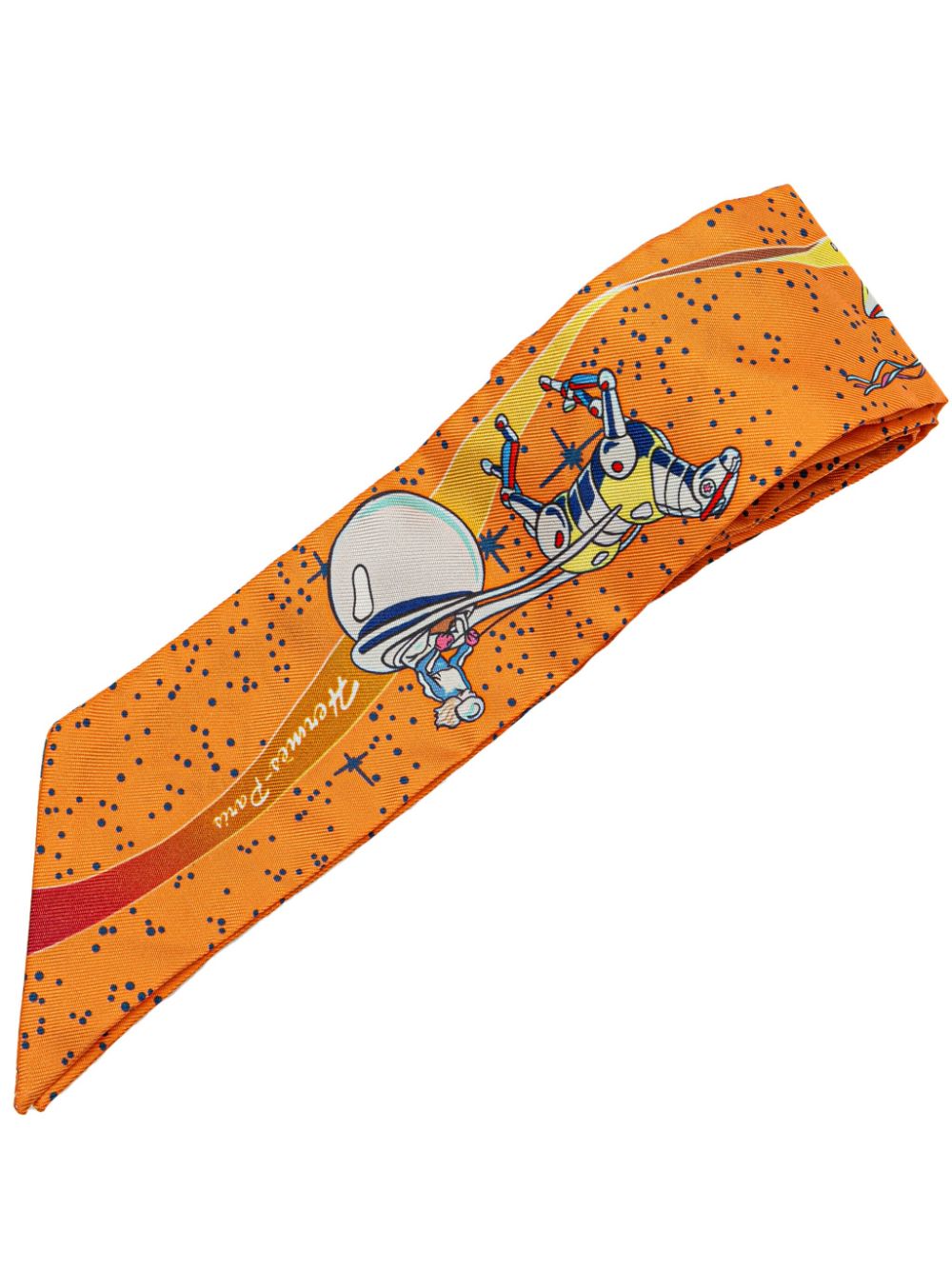 Hermès Pre-Owned 2010-2023 Space Derby Twilly Silk Scarf scarves - Orange von Hermès Pre-Owned