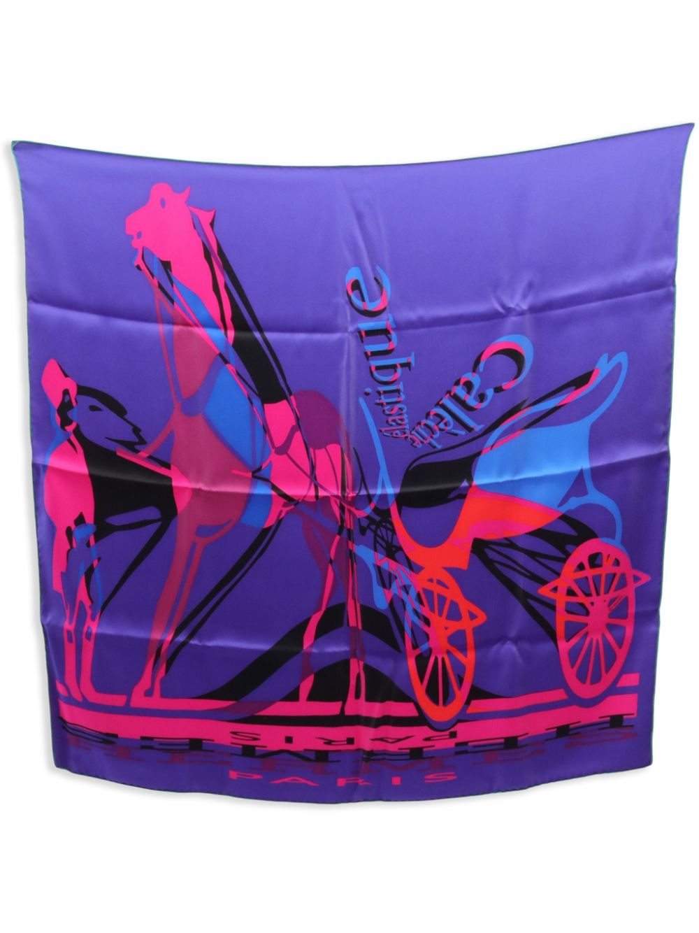 Hermès Pre-Owned 2010s Carré 70 Caleche Elastique Paris scarf - Purple von Hermès Pre-Owned