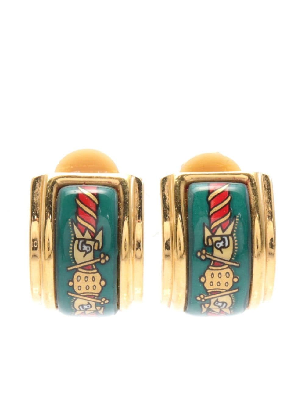 Hermès Pre-Owned 2010s Cloisonne clip-on earrings - Gold