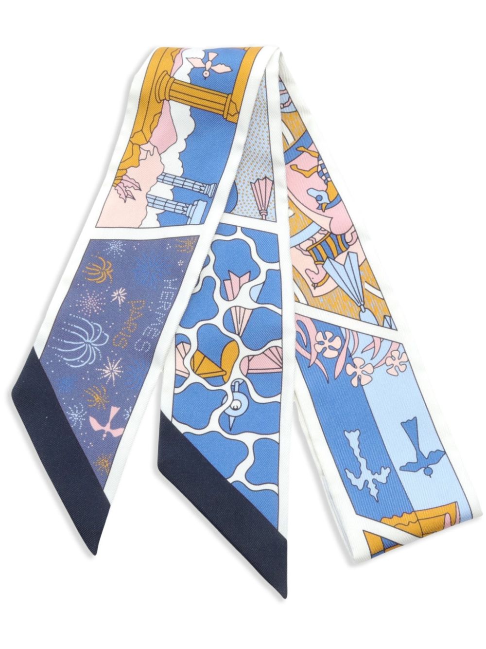 Hermès Pre-Owned 2010s Twilly Factory Suite scarf - Blue von Hermès Pre-Owned