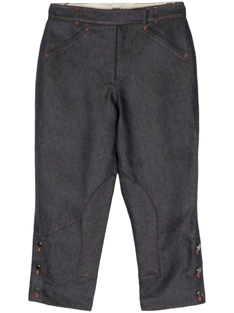 Hermès Pre-Owned 2010s linen trousers - Blue von Hermès Pre-Owned