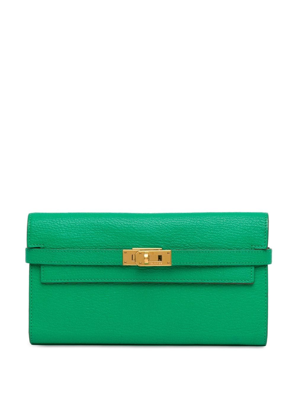 Hermès Pre-Owned 2012 Chevre Mysore Kelly ue Wallet long wallets - Green von Hermès Pre-Owned