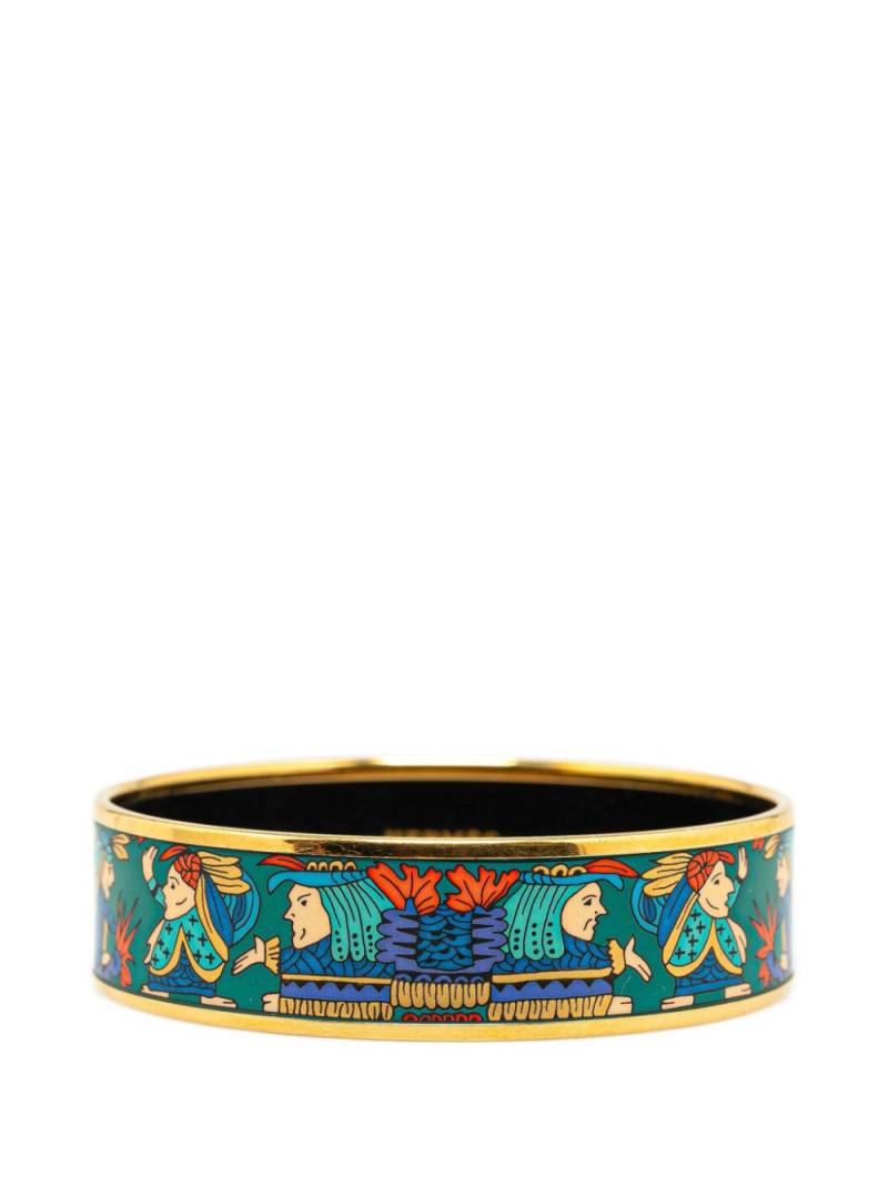 Hermès Pre-Owned 2015-2020 Astres Et Soleils Wide Enamel Bangle 65 costume bracelet - Gold von Hermès Pre-Owned