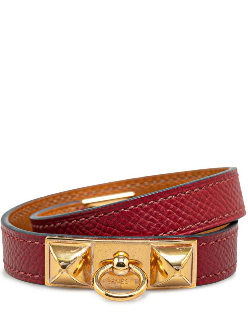 Hermès Pre-Owned 2016 Epsom Rivale Double Tour costume bracelet - Red von Hermès Pre-Owned