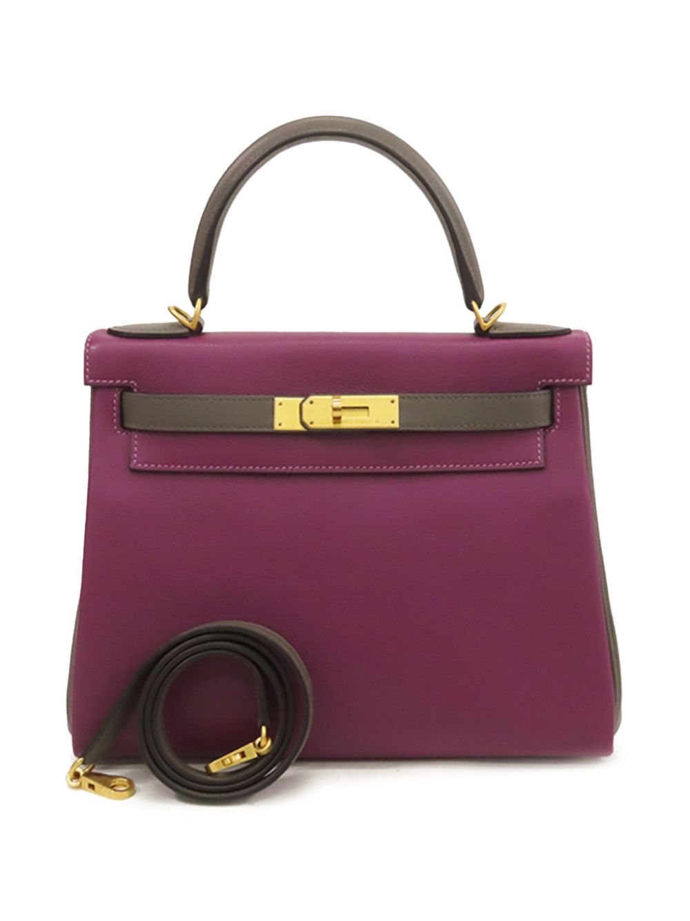 Hermès Pre-Owned 2018 Special Order Evercolor Kelly II Retourne 28 satchel - Purple von Hermès Pre-Owned