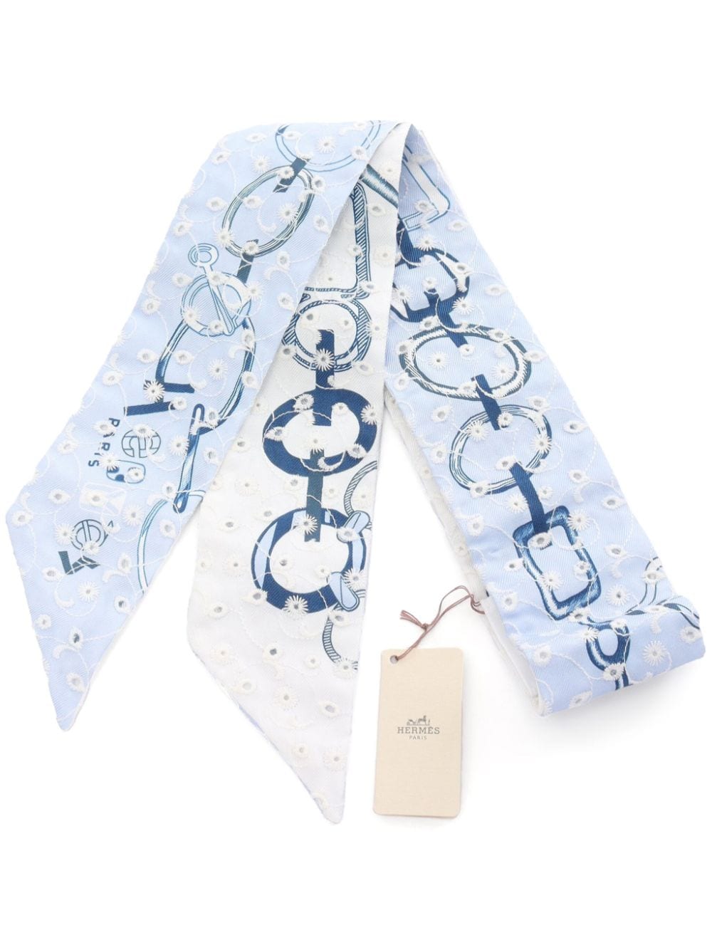 Hermès Pre-Owned 2020 Do Re Boucles scarf - Blue von Hermès Pre-Owned