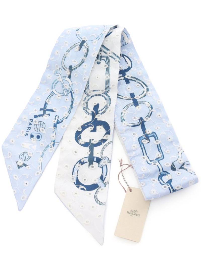 Hermès Pre-Owned 2020s Do Re Boucles twilly scarf - Blue von Hermès Pre-Owned