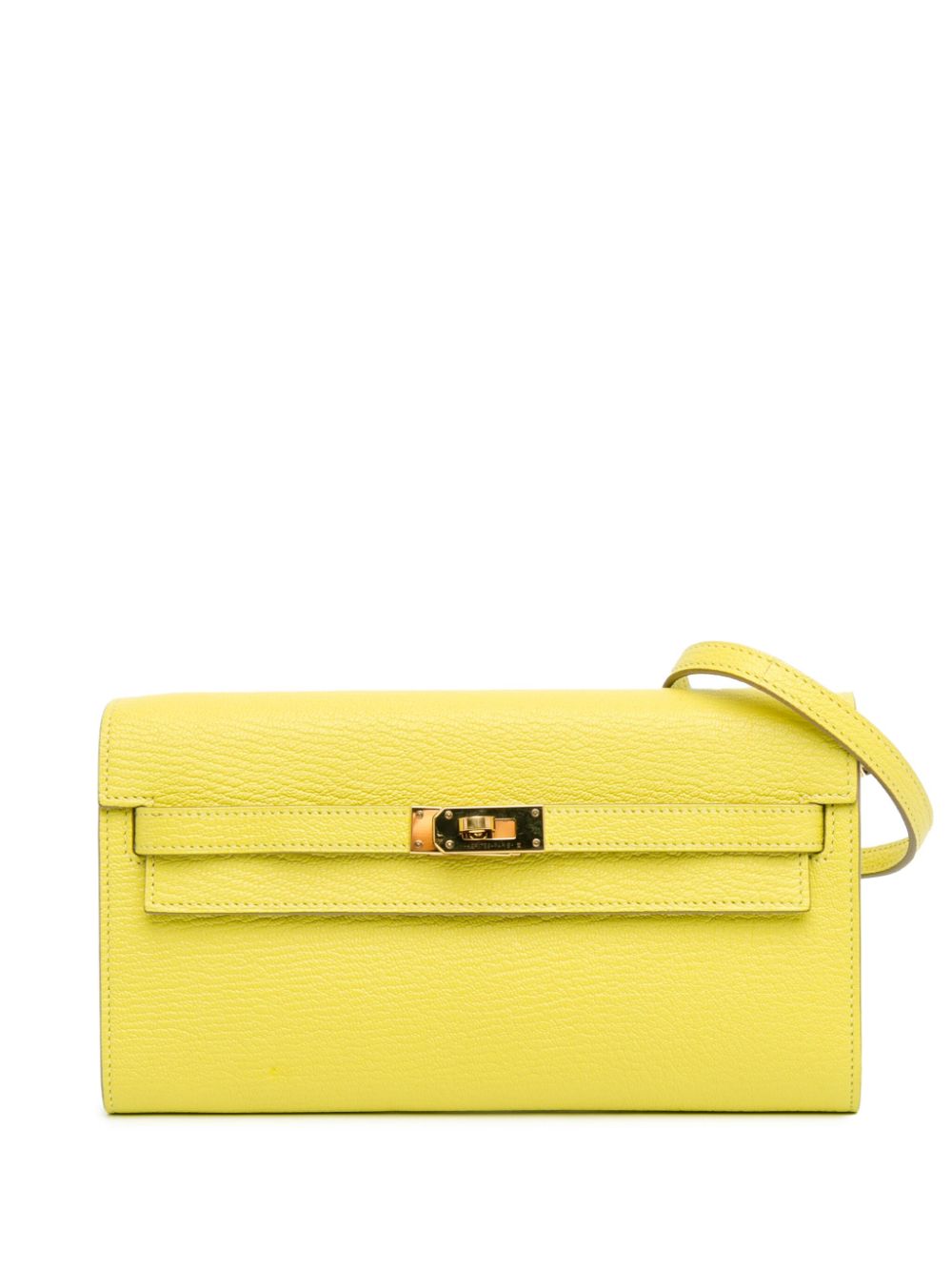 Hermès Pre-Owned 2021 Chevre Mysore Kelly To Go Wallet crossbody bag - Yellow von Hermès Pre-Owned